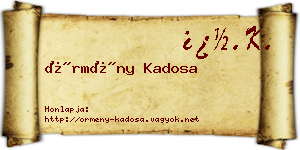 Örmény Kadosa névjegykártya